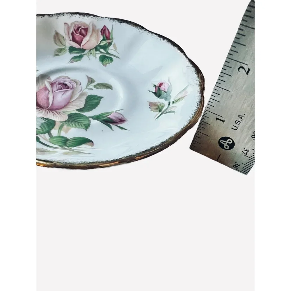 Royal Albert Bone China Saucer Anniversary Rose Gold Trim & Noritake Margot Cup